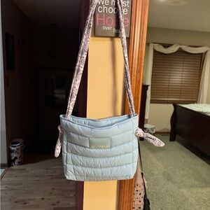 Niche Street Light Blue Quilted Crossbody Bag